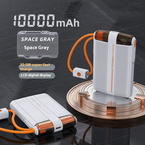 Colorful Power Bank 225W with Super Fast Charge and Cable Support - Teleplus cable power bank 225w super fast charge