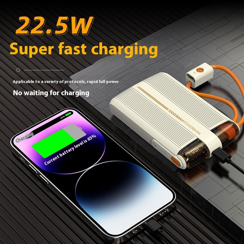 Colorful Power Bank 225W with Super Fast Charge and Cable Support - Teleplus cable power bank 225w super fast charge