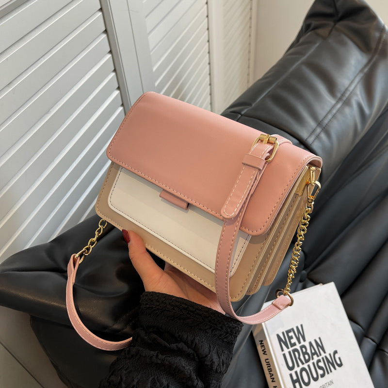 Colorful PU Suitcase with Double Shoulder Connector Small Square Bag - Teleplus for Messenger Fashion chain messenger