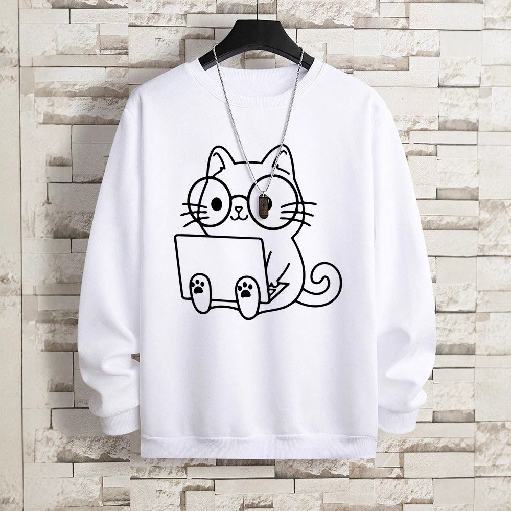 Colorful Pullover Sweatshirt with Side Pockets for Teens Unisex XS-XXXL