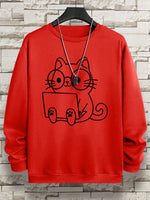 Colorful Pullover Sweatshirt with Side Pockets for Teens Unisex XS-XXXL