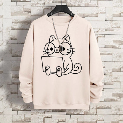 Colorful Pullover Sweatshirt with Side Pockets for Teens Unisex XS-XXXL