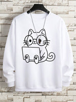 Colorful Pullover Sweatshirt with Side Pockets for Teens Unisex XS-XXXL