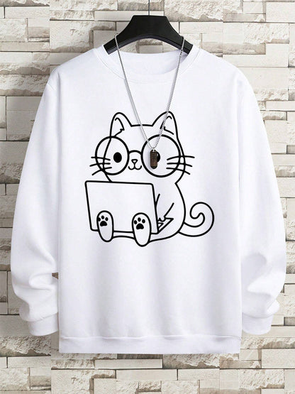 Colorful Pullover Sweatshirt with Side Pockets for Teens Unisex XS-XXXL