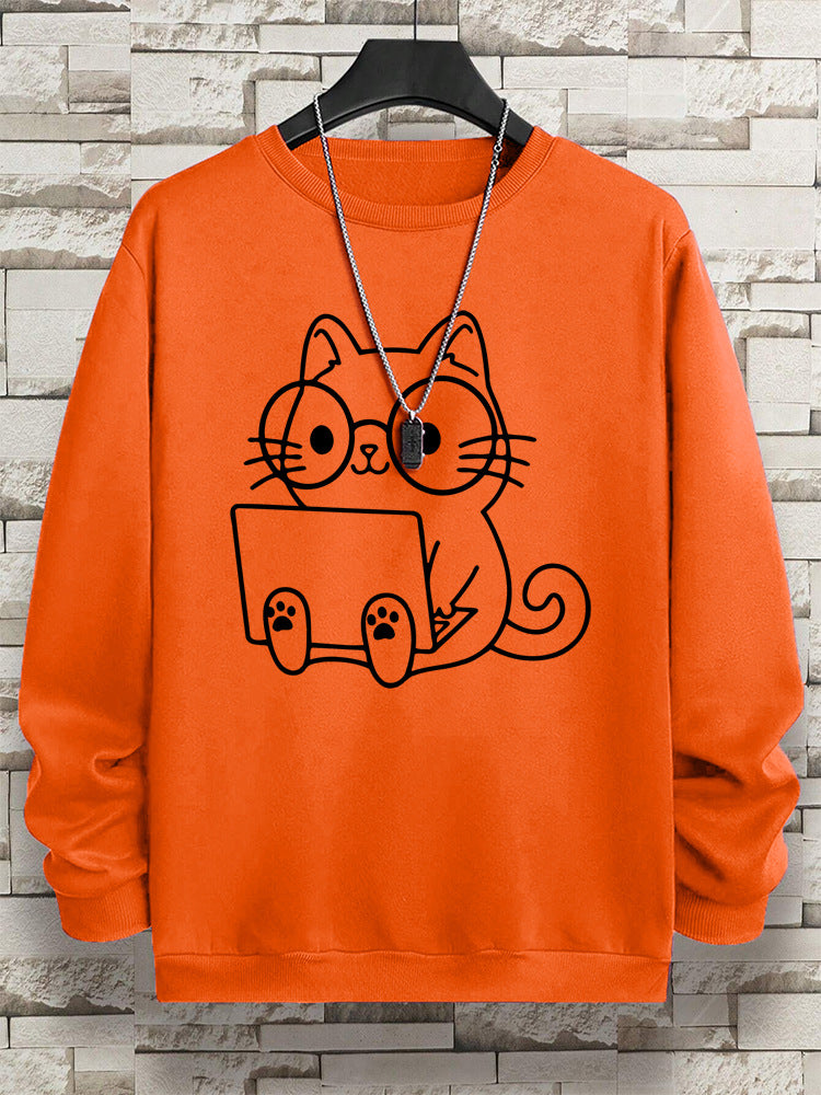Colorful Pullover Sweatshirt with Side Pockets for Teens Unisex XS-XXXL