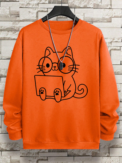 Colorful Pullover Sweatshirt with Side Pockets for Teens Unisex XS-XXXL