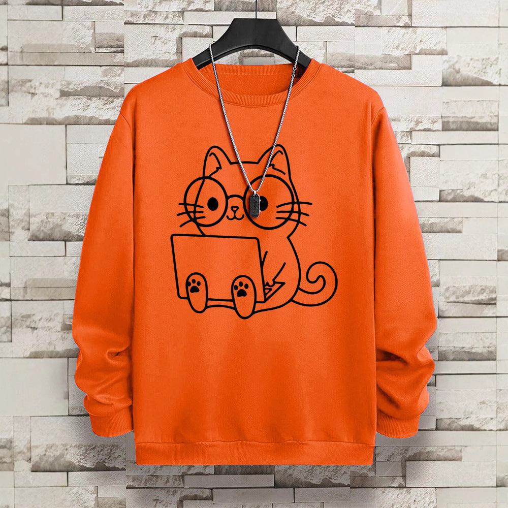Colorful Pullover Sweatshirt with Side Pockets for Teens Unisex XS-XXXL
