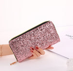 Colorful Sequins Zipper Suitcase with Leather Finish for Students in the United States - Student Wallet: Stylishly