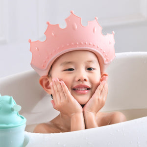 Colorful Shampoo Cap for Kids in Sky Blue Pink and Yellow CHF Approved - Babies Who Love Bath Time Adventures united