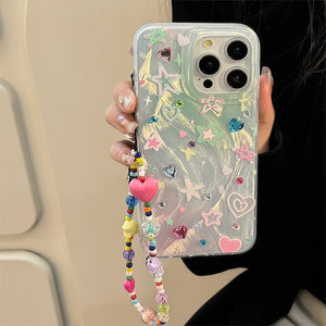 Colorful Star Dopamine Crystal Sticker for Phone and Apple Fall Protection - Teleplus colorful star dopamine chain phone