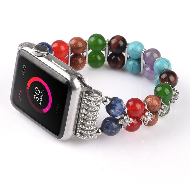 Colorful Stone Smart Strap Jewelry for Stylish Smartwatches - colorful stone smart strap jewelry