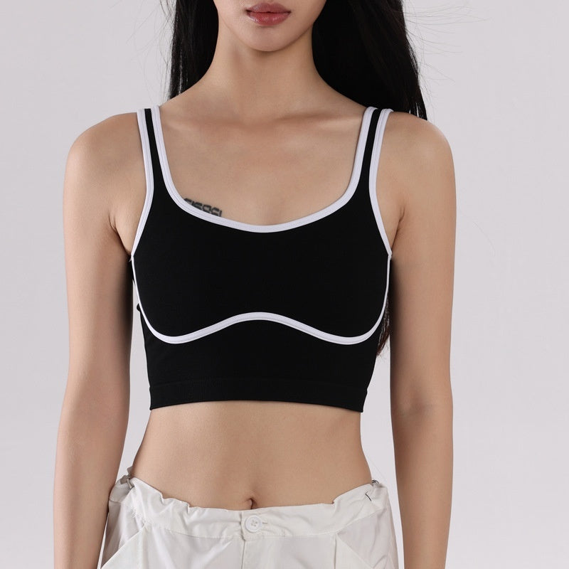 Colorful Yoga Leggings with Chest Pad in Sky Blue and New Colors - chest pad [new color] sky blue cup type steel ring