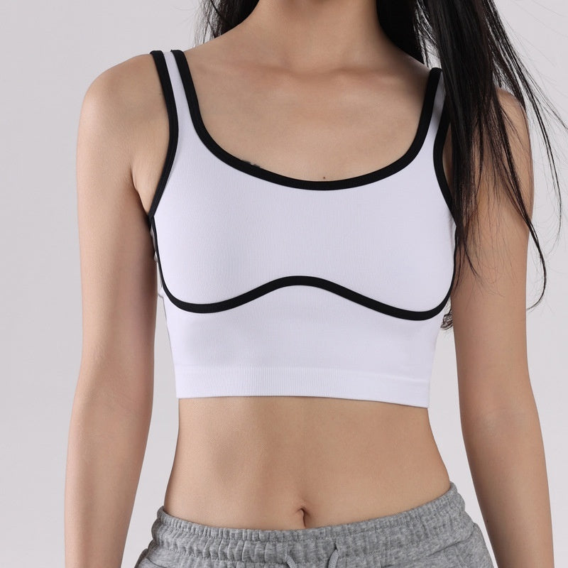 Colorful Yoga Leggings with Chest Pad in Sky Blue and New Colors - chest pad [new color] sky blue cup type steel ring