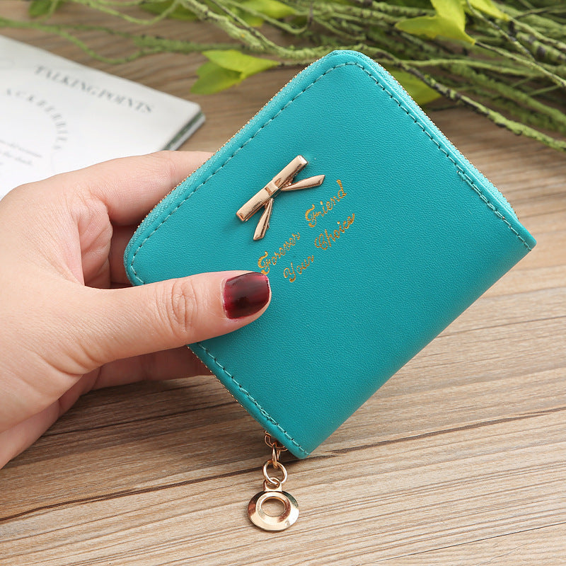 Colorful Zipper Short Coin Purse Made of Wear-Resistant PU Leather - for Your Quirky Cash Needs zipper short coin purse
