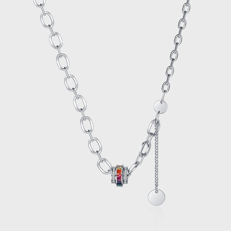 Silver Geometric Chain Necklace for Women in United States CHF Markets - Zirconium Necklace: Fancy Bling Your Collar