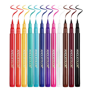 Colors Eyeliner Waterproof Set with 12 Pieces in Multiple Shades - Teleplus for Stunning Looks colors eyeliner