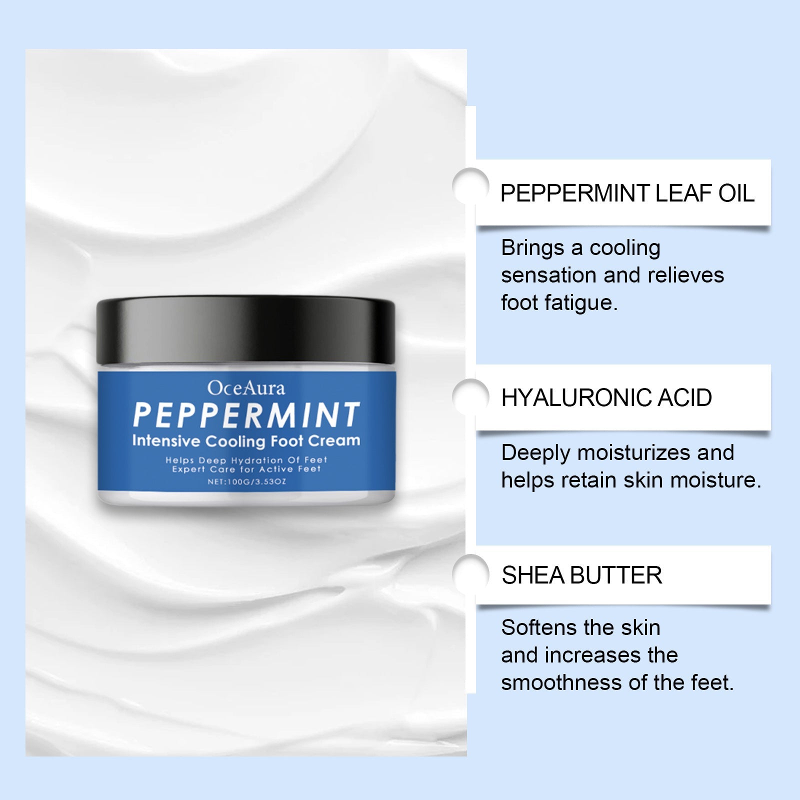 Comfortable Foot Cream with Mint Oil and Hyaluronic Acid for the United States - Teleplus US comfortable foot cream