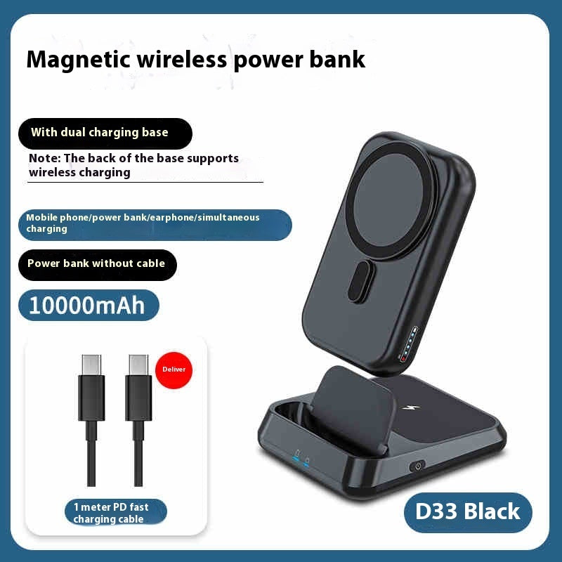 Compact Portable Magnetic Wireless Power Bank 10000mAh for Fast Charging - Teleplus compact portable magnetic wireless