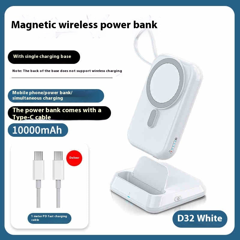 Compact Portable Magnetic Wireless Power Bank 10000mAh for Fast Charging - Teleplus compact portable magnetic wireless