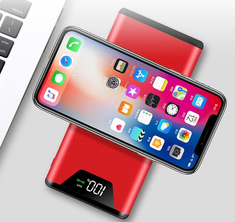 Compatible with Apple Large Capacity QI Fast Charge Digital Display Mobile Power Customization - Large Capacity QI Fast