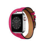 Compatible with Apple Leather Strap Slimming Double Circle Simple Apple Strap - Compatible Leather Strap in Mexican