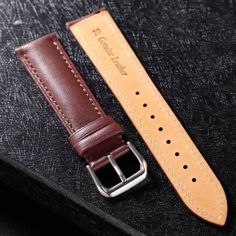 Genuine Needle Grain Leather Strap for iPhone Compatible with Various Sizes - Width 24MM needle grain leather strap