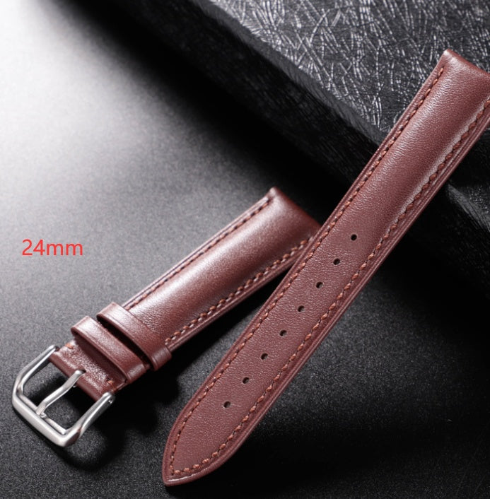 Compatible with Apple Needle grain leather strap - Compatible Needle Grain Leather Strap Width 24MM