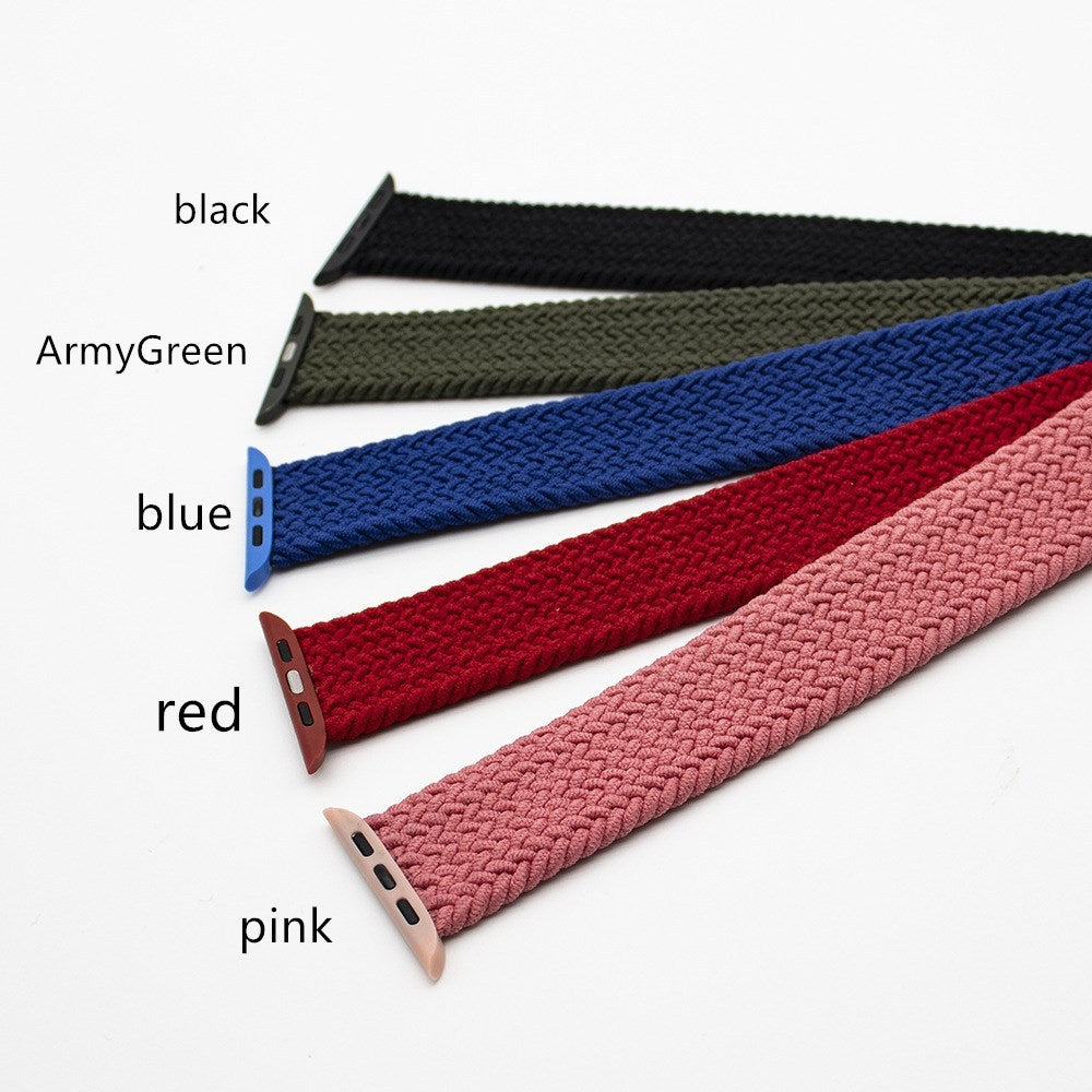 Compatible with Apple Nylon One-Piece Watch Strap Woven With Plastic Head - Nylon One-Piece Watch Strap Compatible