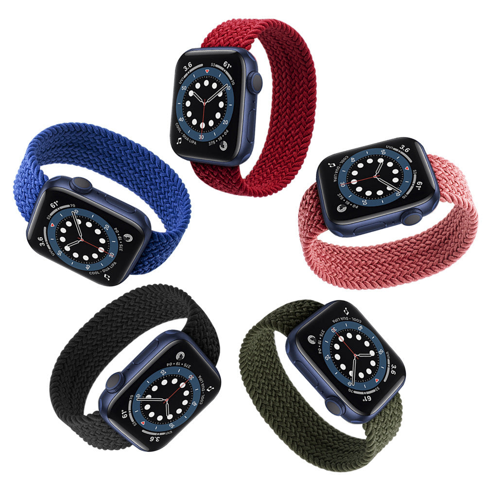 Compatible with Apple Nylon One-Piece Watch Strap Woven With Plastic Head - Nylon One-Piece Watch Strap Compatible