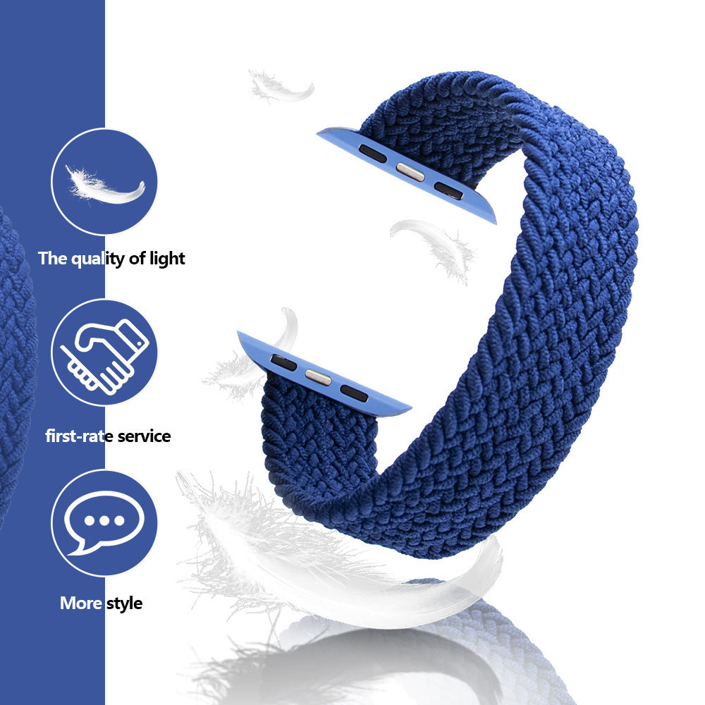 Compatible with Apple Nylon One-Piece Watch Strap Woven With Plastic Head - Nylon One-Piece Watch Strap Compatible