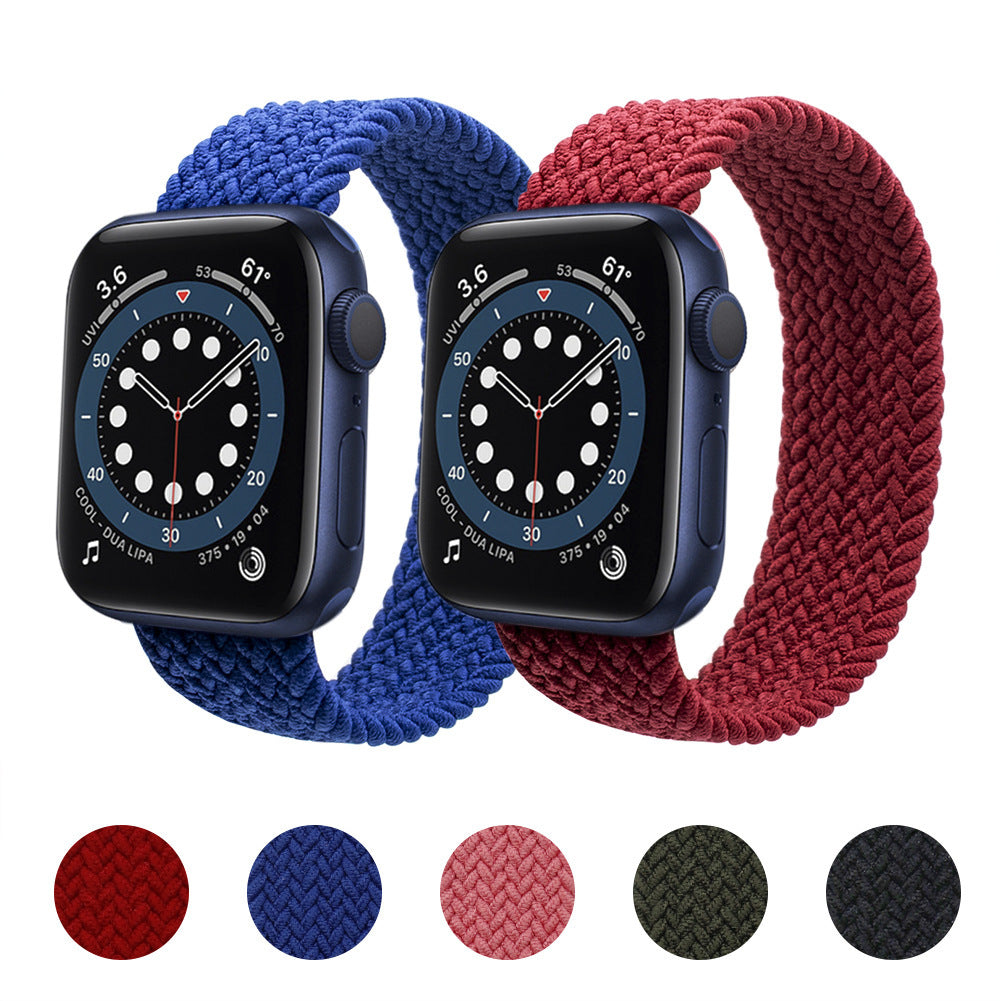 Compatible with Apple Nylon One-Piece Watch Strap Woven With Plastic Head - Nylon One-Piece Watch Strap Compatible