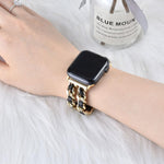 Compatible with Apple Strap Cuban Link Bracelet IWatch Leather Metal Strap - Compatible Apple Strap Cuban Link Bracelet