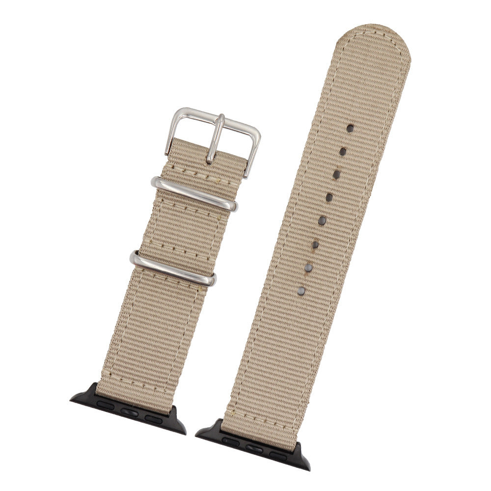 Compatible with Apple Suitable For Iwatch Representative With Leather Apple Watch Nylon Canvas Strap 38Mm 42Mm Male