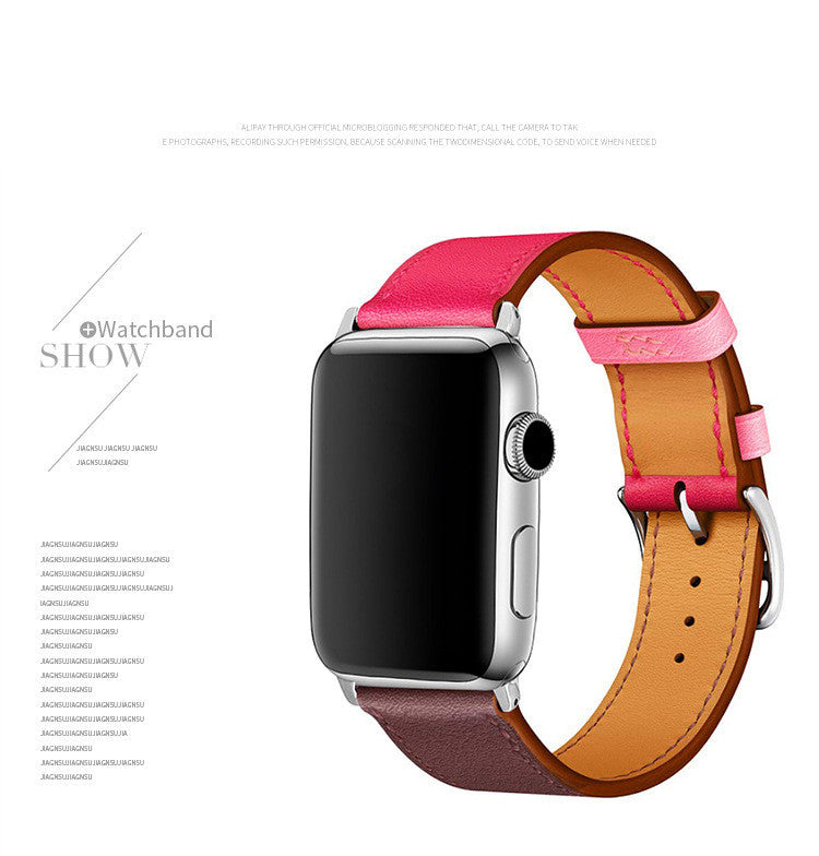 Compatible with Apple Suitable For Watch Leather Strap Iwatch Watch Strap - Compatible Leather Strap for Apple Watch