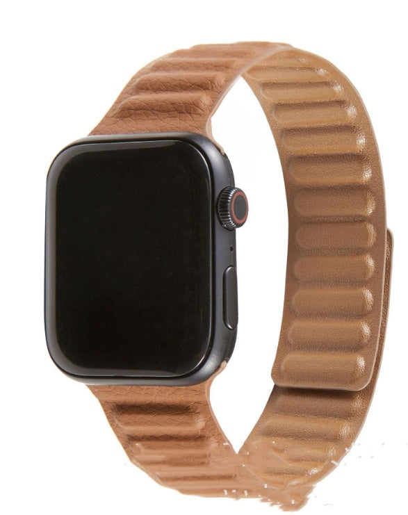 Compatible with Apple Watch Strap IWatch6 5th Generation Leather Chain Strap Double-sided Color Second-generation Loop