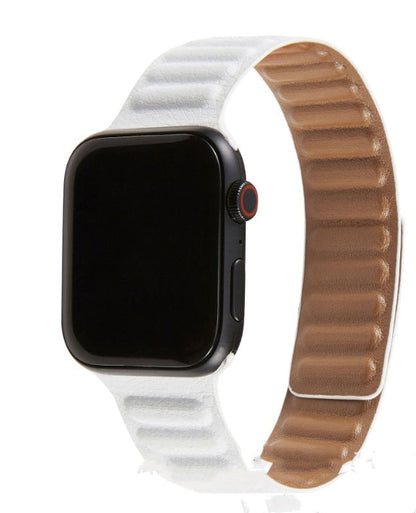 Apple Watch Leather Chain Strap Compatible with iPhone Models - for in Midnight Blue leather chain strap apple watch