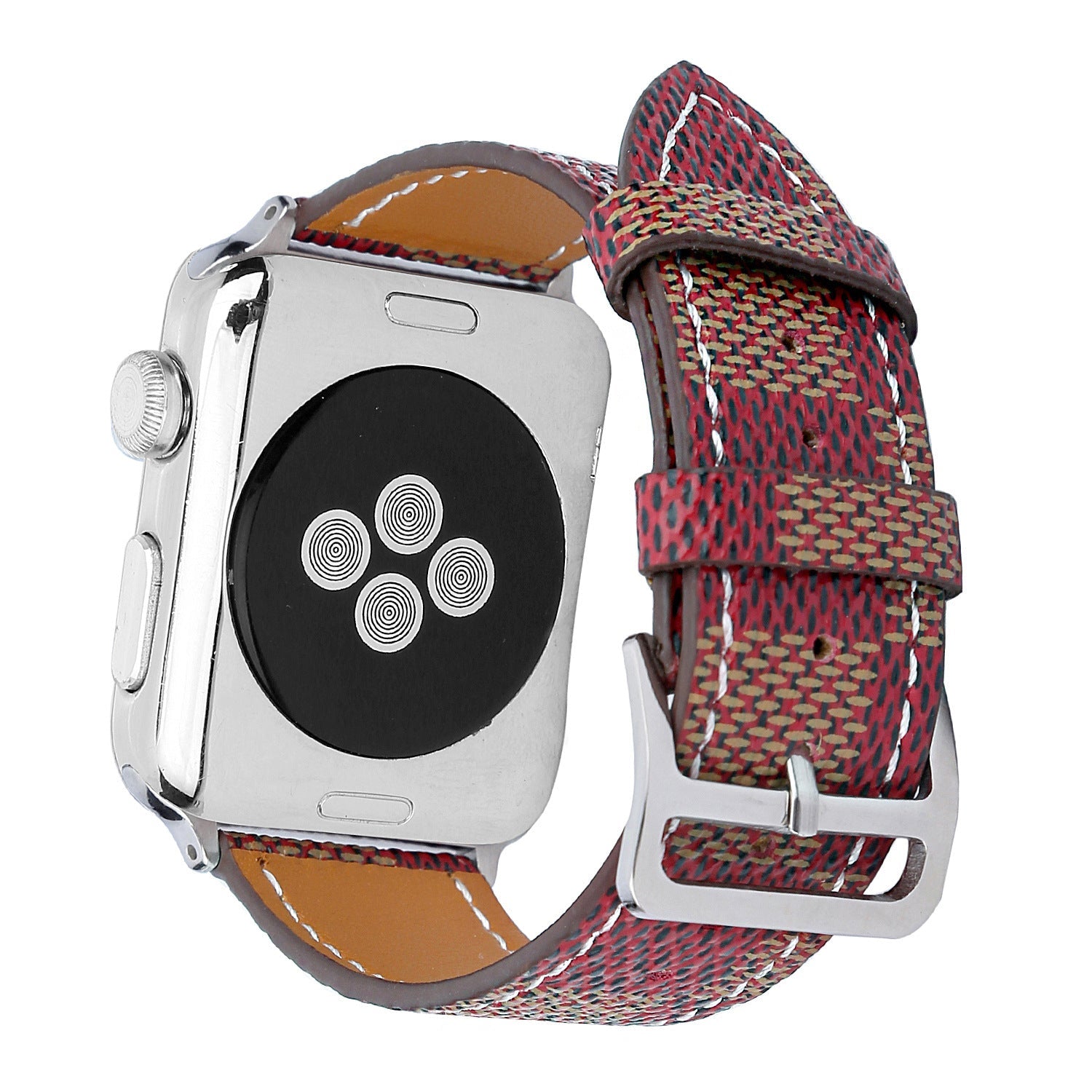 Compatible with Apple Watch strap iwtch strap checkered iWatch leather watchband - Checkered Leather iWatch Strap