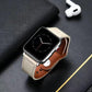 Compatible with Apple Apple Watch123456Se Generation First Layer Leather Iwatch Watch Strap - Stylish Dark Brown Watch