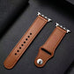 Compatible with Apple Apple Watch123456Se Generation First Layer Leather Iwatch Watch Strap - Stylish Dark Brown Watch