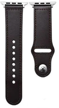 Compatible with Apple Apple Watch123456Se Generation First Layer Leather Iwatch Watch Strap - Stylish Dark Brown Watch