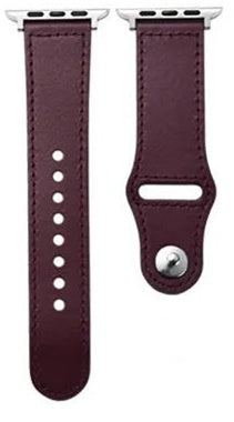 Compatible with Apple Apple Watch123456Se Generation First Layer Leather Iwatch Watch Strap - Stylish Dark Brown Watch