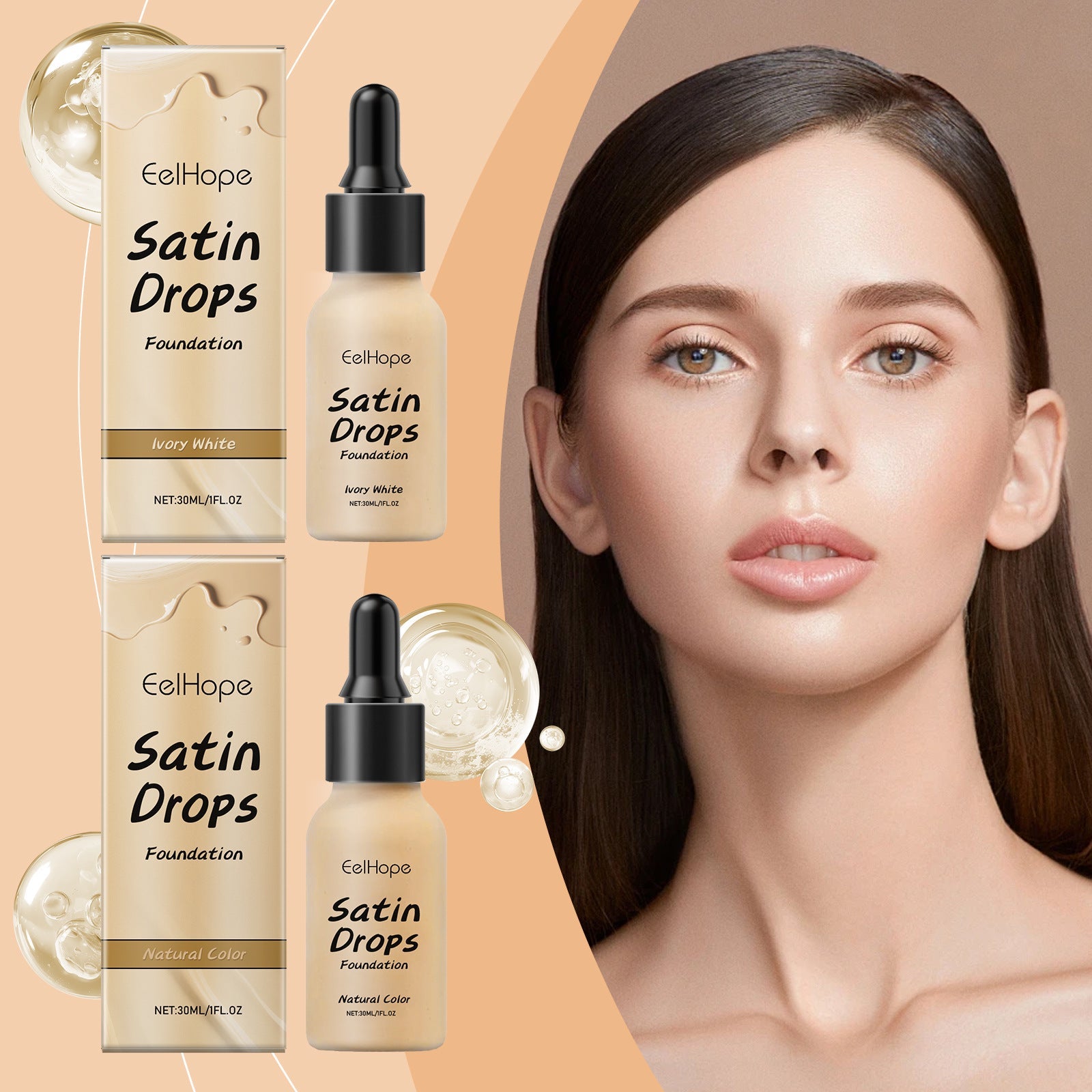 Concealer Moisturizing Lightweight Natural Brightening Foundation 30ml - Teleplus concealer moisturizing lightweight