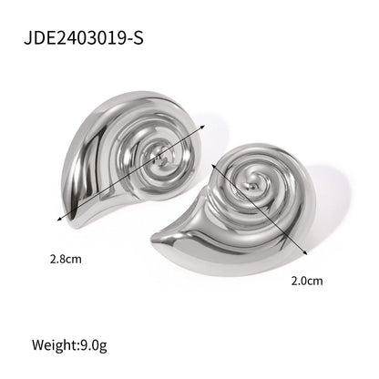 Female Stainless Steel Conch Style Earrings for United States and CHF Buyers - Beachy Vibes united states chf stainless