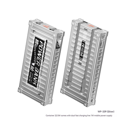 United States Power Bank with Silver and Yellow Shell Plastic Supports Fast Charging - Industrial 1000020000mAh united