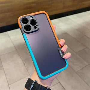 Contrast Color Frame Phone Case with Camera Fine Hole Heat Dissipation - for Cooling Protection contrast color frame