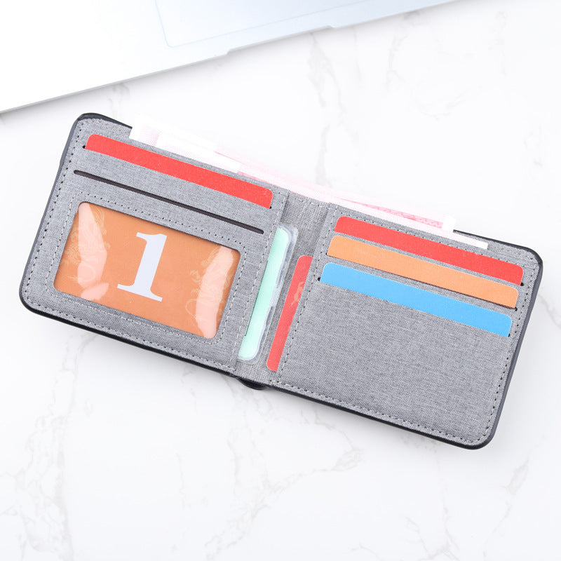 Contrast Color Wallet with Polyester Lining for Daily Use in the United States - Trendy Stylish Men contrast color