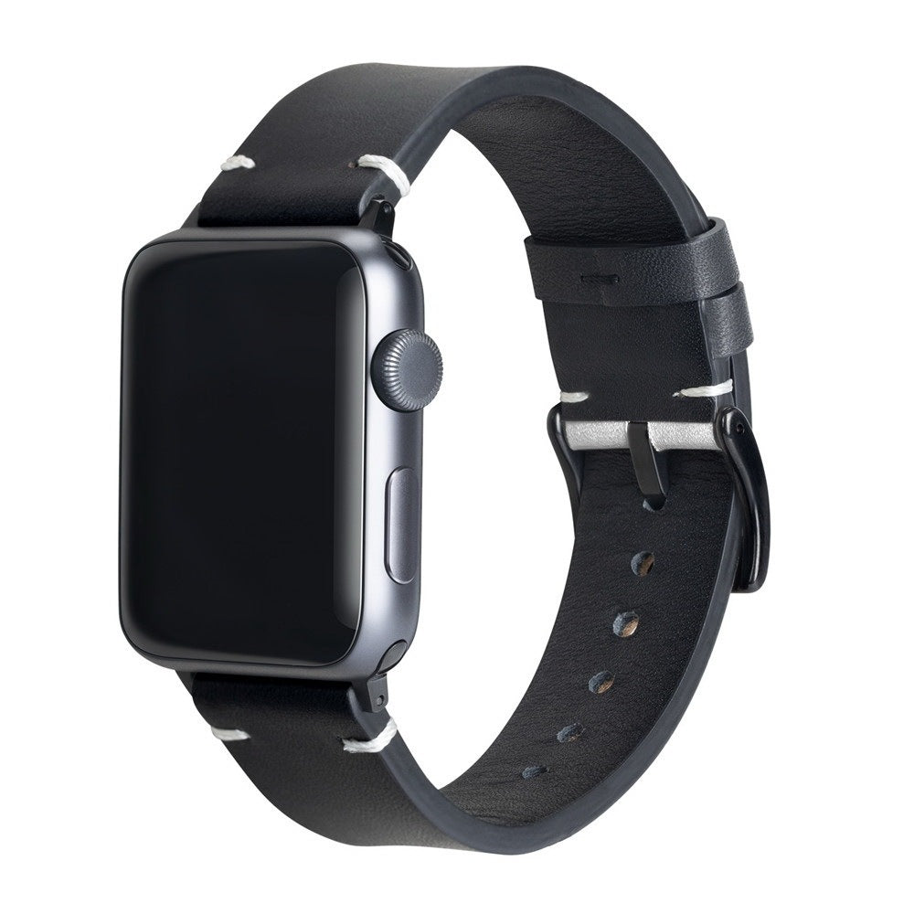 Contrasting Color Watch with Leather Strap in Multiple Style and Size Options - 40mm 44mm contrasting color watch