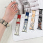 Contrasting Pattern Leather Watch Wristband for Apple Models - Laughing in Style with a contrasting pattern leather