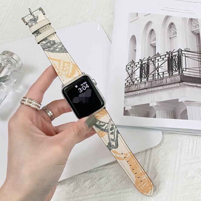 Contrasting Pattern Leather Watch Wristband for Apple Models - Laughing in Style with a contrasting pattern leather