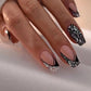 Cool Style Triangle French Nail Stickers with Glitter Leopard Print - Teleplus cool style triangle french glitter